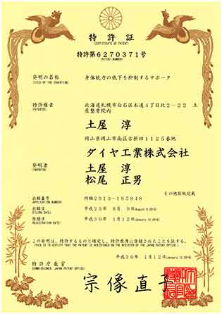 ロコレガンの特許証